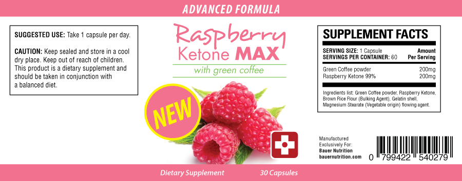 Raspberry Ketones Label and Ingredients