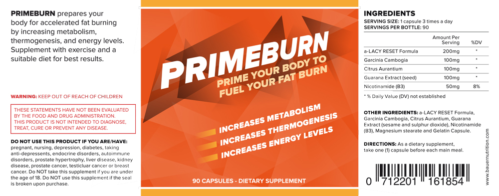 Primeburn Ingredients